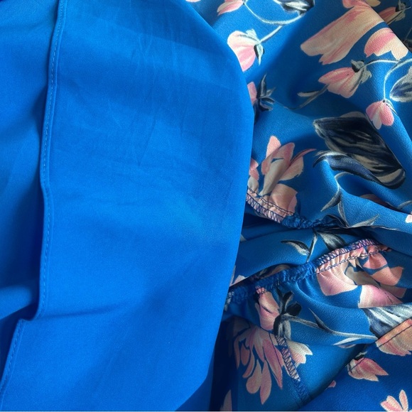 Eliza J Blue Pink Floral Tiered Maxi Dress 6 Smocked Back Spring Summer - Picture 7 of 9